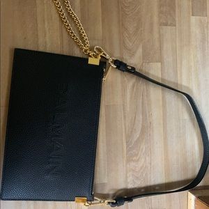 Balmain Black Leather purse
